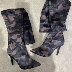 THIGH HIGH CAMO ALDO BOOTS